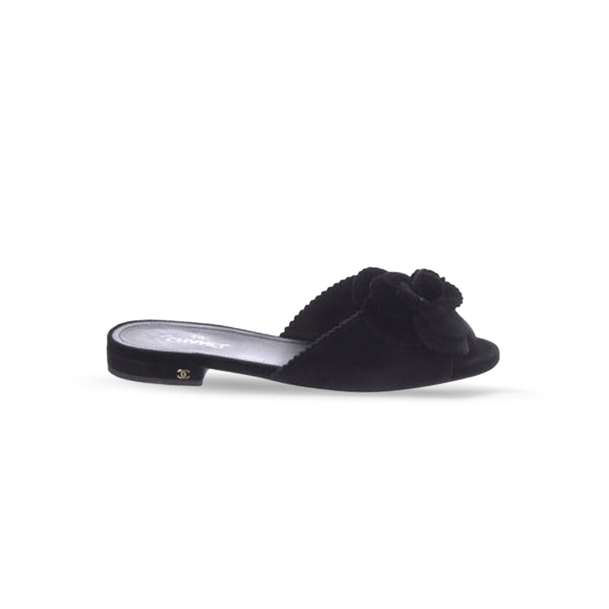 CHANEL 25B CAMELLIA SLIPPERS 